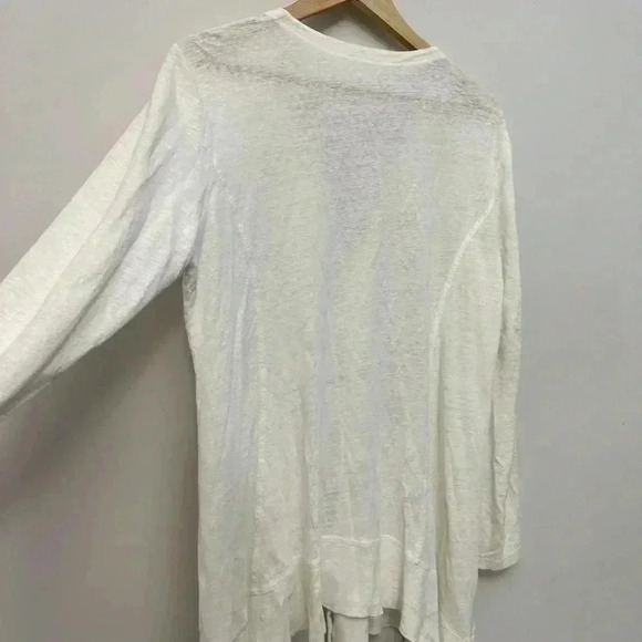 Eileen Fisher 100% Linen Button Front V-Neck Cardigan White Women's  Medium - Picture 8 of 14